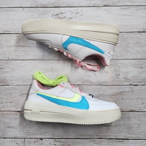 Sz 10 WMNS NIKE‎ AF1 PLT.AF.ORM White Baltic Blue DZ5197 100 - New/NoLid - Picture 2 of 9